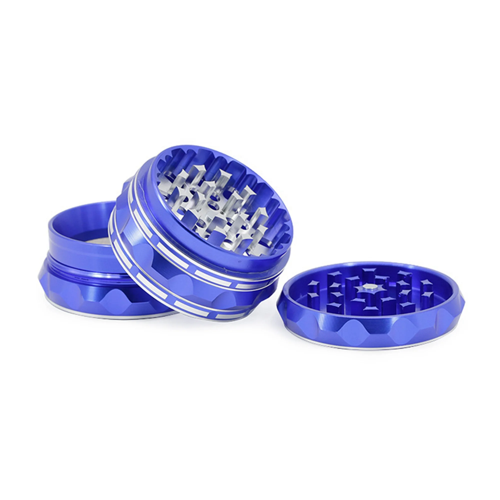 
Sharp Concave Polygon Herb Grinder New Style 4Parts Aluminum 6Colors Dia 63mm Tobacco Crusher 