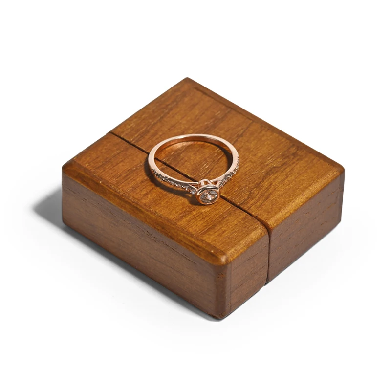 FANXI China Custom Wholesale Solid Wood Ring Box Jewelry Package Box With Microfiber Insert Jewelry Gift Boxes