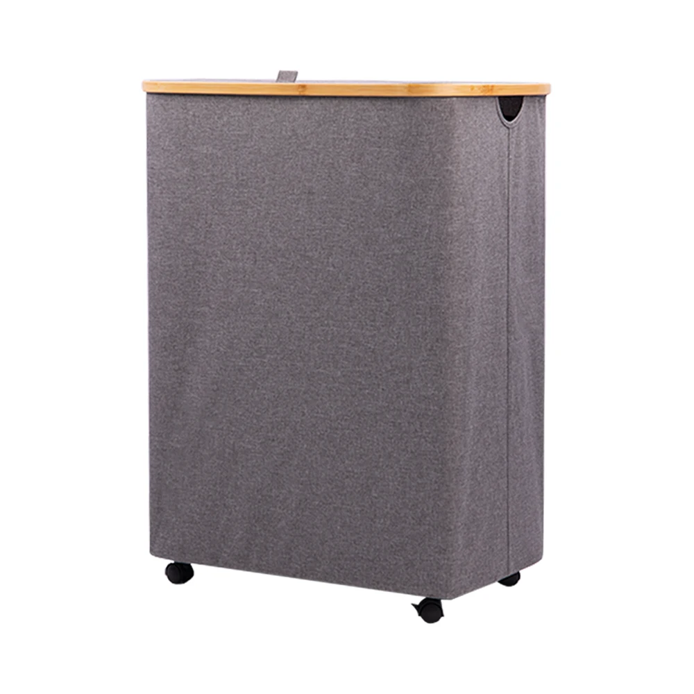 laundry hamper bucket canvas storage basket bamboo fabric laundry foldable basket collapsible organizer laundry basket