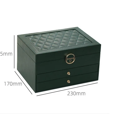 3 Layers PU Leather Wooden Jewelry Case Multifunctional Jewelry Storage Box Display Box Earring Ring Bracelet Jewelry Box