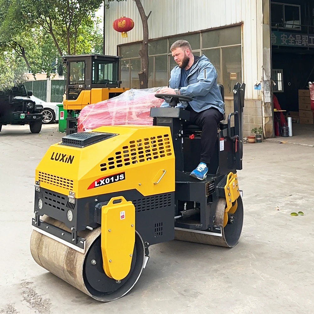 Hydraulic Roller 1 Ton Double Steel Wheel Vibration Asphalt Compacts Small Road Construction Roller