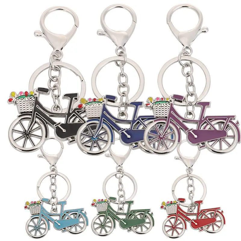 Creative metal keychain Zinc alloy bicycle  key chain pendant cartoon  business small gift
