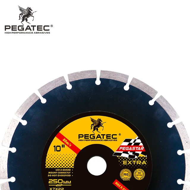 10' 250x22.2x7mm Pegastar Segment diamond cutting blade