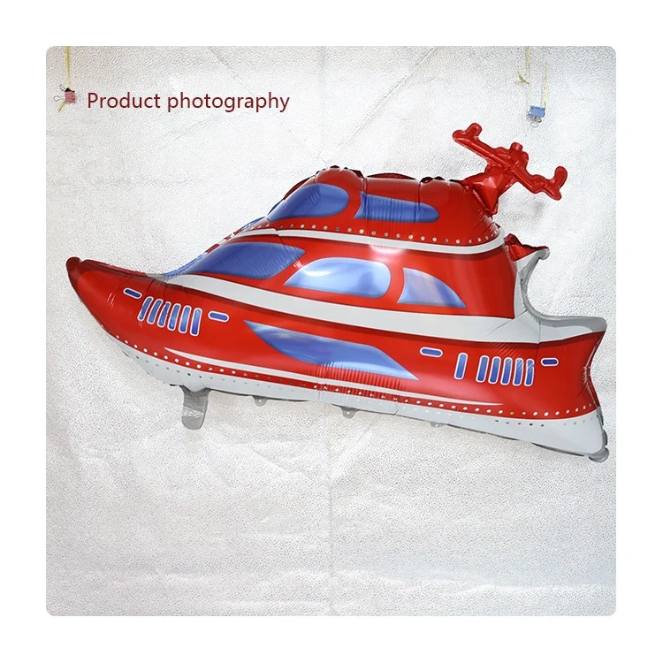 MTF Wholesale Cartoon Shape Cartoon Foil Ballons Speed Boat Helium Kid Party Speed Boat Foil Balloon