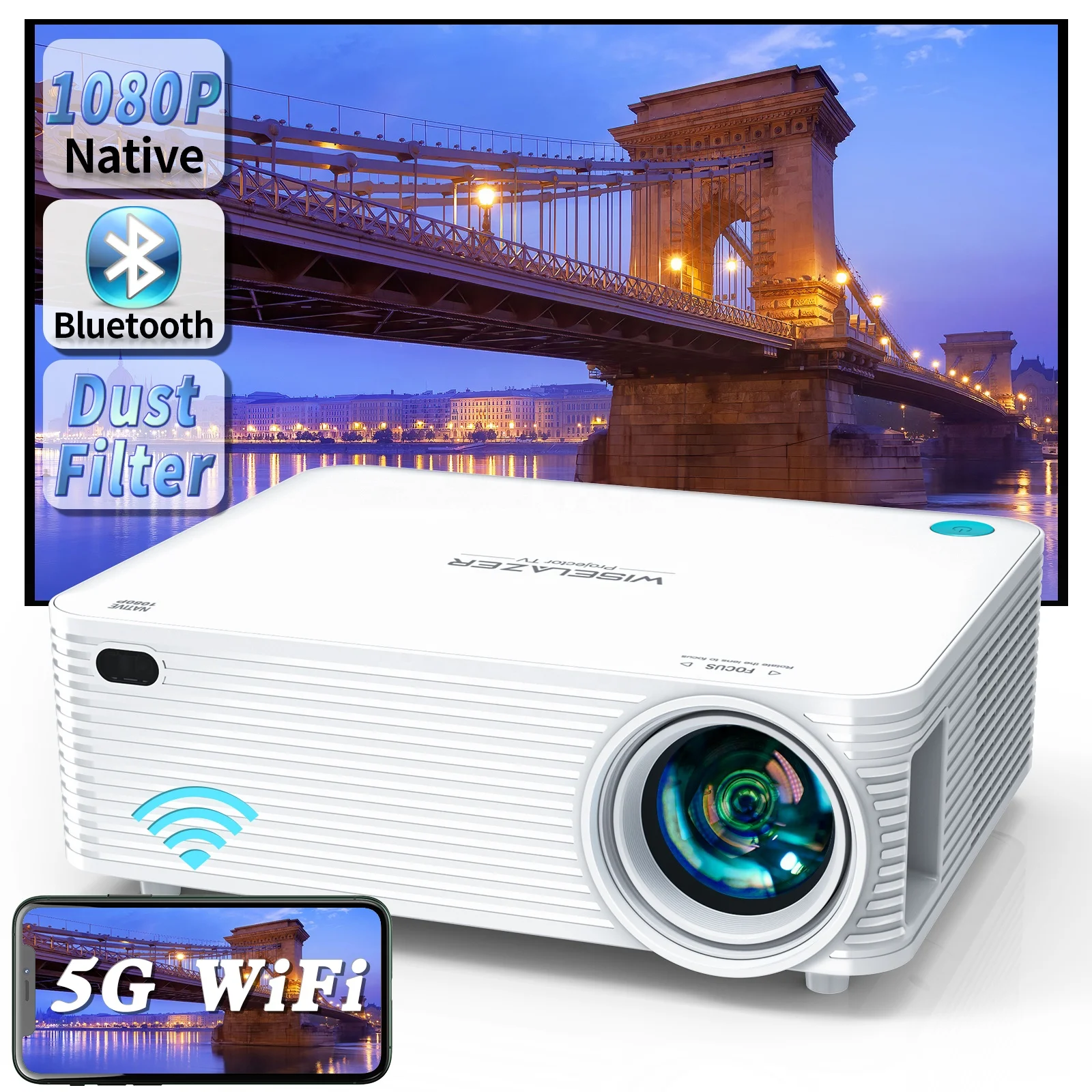 ZAOLIGHTEC Top Selling Screen Latest Mobile Phone Smart 3D Projector Home Theater Smart TV Cinema WIFI Sync Phone projector