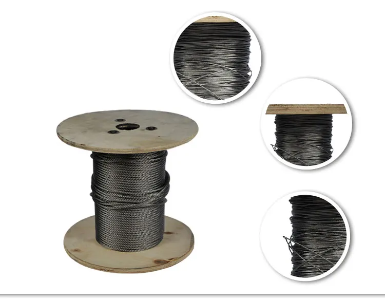 Ss 316 1*19 Stainless Steel Wire Rope Stainless Wire Rope Din En12385-4 1.2mm Stainless Steel Wire Rope