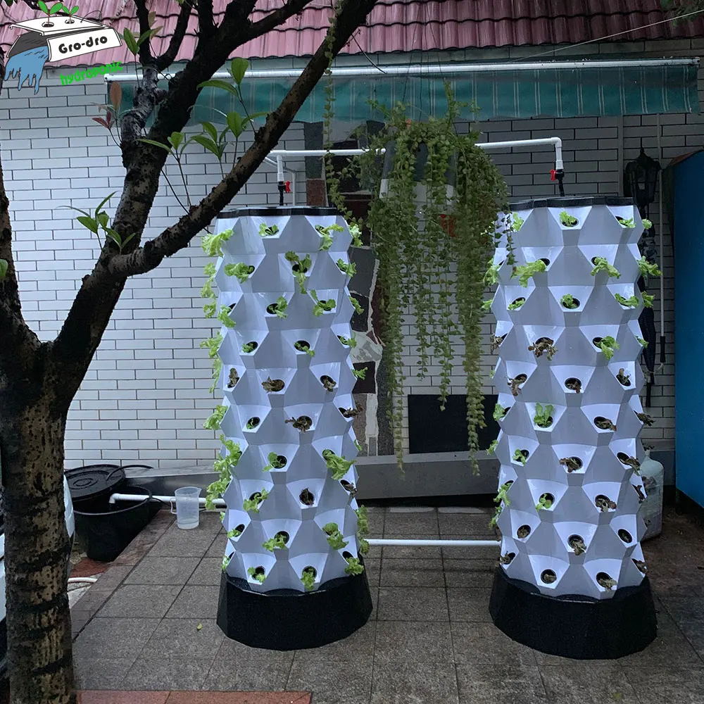 Hydroponic vertical planting system Greenhouse growing full kit with pump and growing sponge pineapple tower