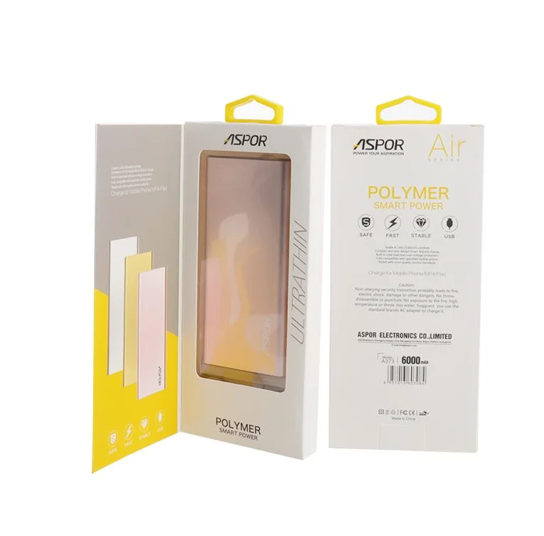 Shenzhen Aluminium Ultra Thin Portable Power Bank 6000 mAh Cute Power Bank