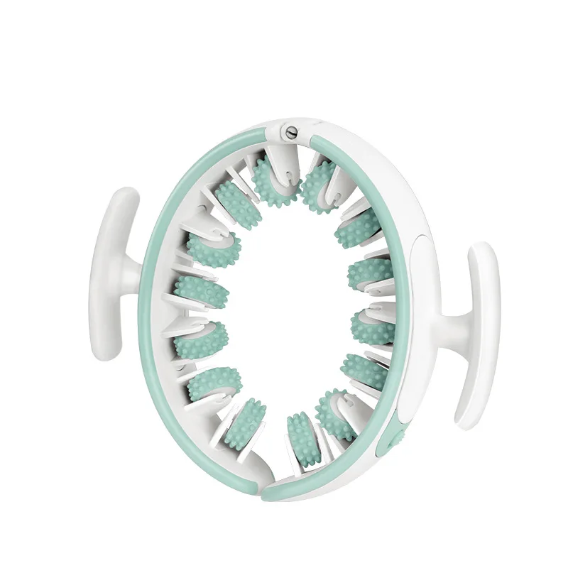 ABS Home Yoga Exercise Skinny Leg Waist Manual 14 Wheel Shiatsu Muscle Leg Massage Roller