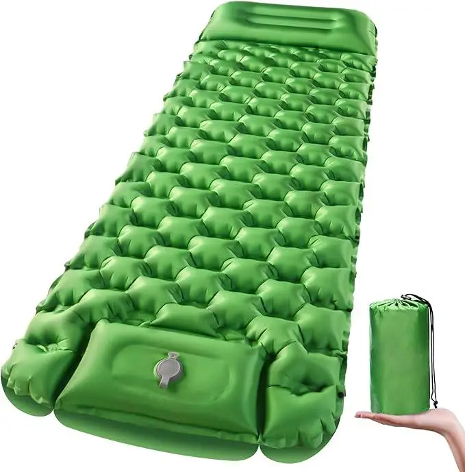 Ultimate Ultralight Inflatable Sleeping Pad for Camping Hiking Waterproof Foam Air Mattress with Built-in Pump for Picnics