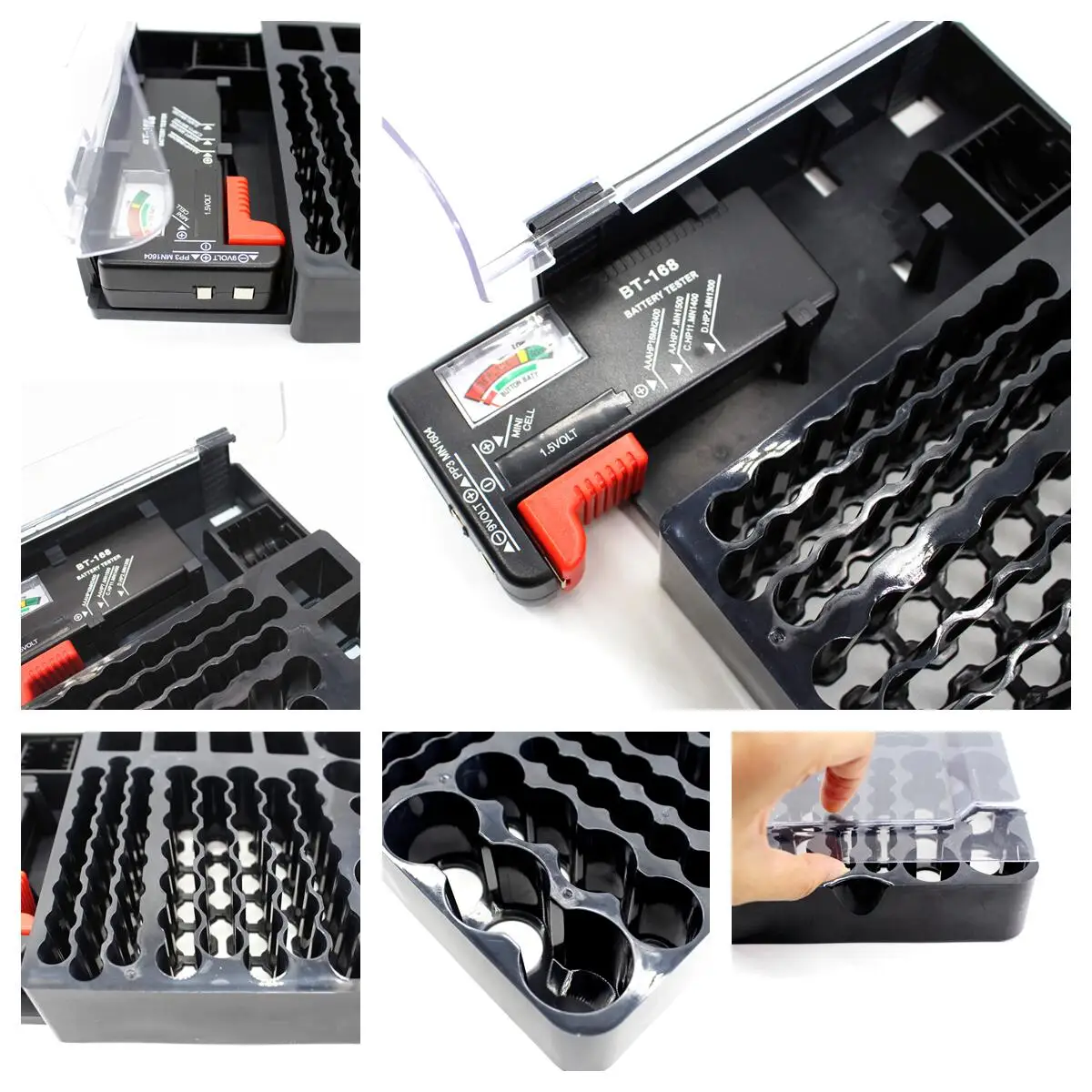 CHRT Carrying Case Bag Holder Container Holds 93 Batteries Battery Holder with Battery Tester