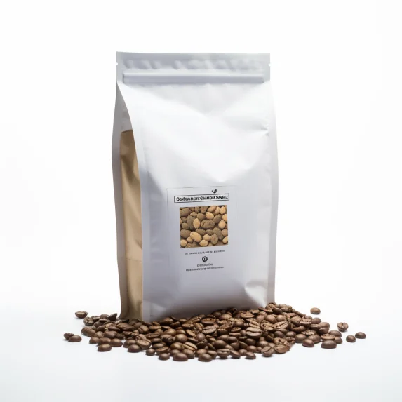 Custom Printed Resealable Matte Food Grade Empty standing white coffee bag for coffee Tea plastic packaging bag