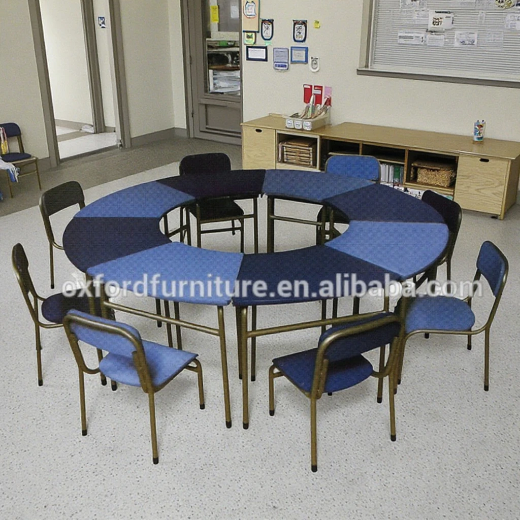 Modern Comfortable Student Desk and Chair Set for Classroom Use Made of Wood Iron Metal School Furniture