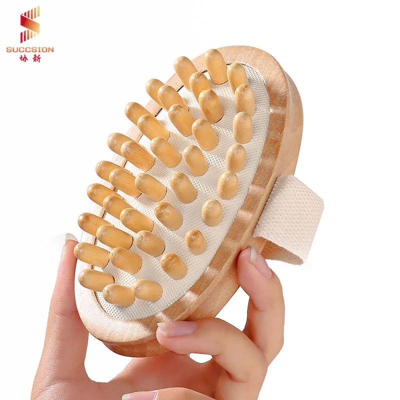 Stock wooden air cushion massage brush wooden essential oil body massage handheld massager