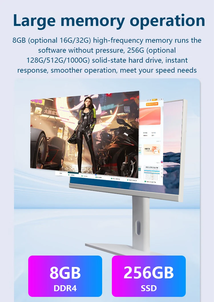 All in One PC AIO Desktops 23.8inch Computer Desktop Core I3 I5 I7 I9 PC Gamer Gaming All In One Computer