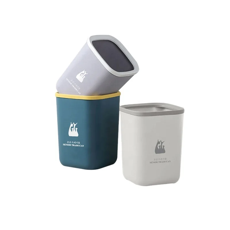 Nordic Style Large Thickened Household Press Ring Paper Basket Trash Bin Without Lid