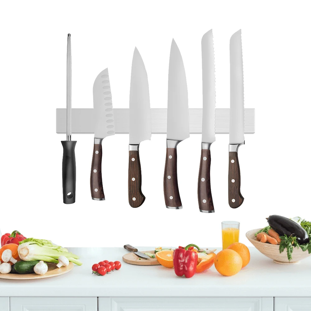Lerju Magnetic knife holder  knife strips Magnet holder stainless for Kitchen