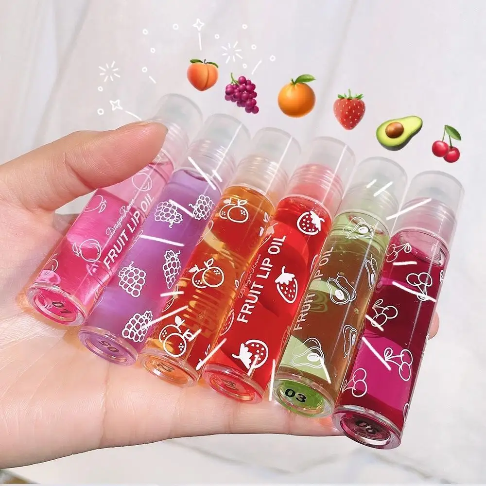 Fresh Fruit Roll-on Lip Balm Lip Makeup Primer Moisturizing Clear Transparent Oil Long Lasting Hydrating Lip Gloss Cosmetics