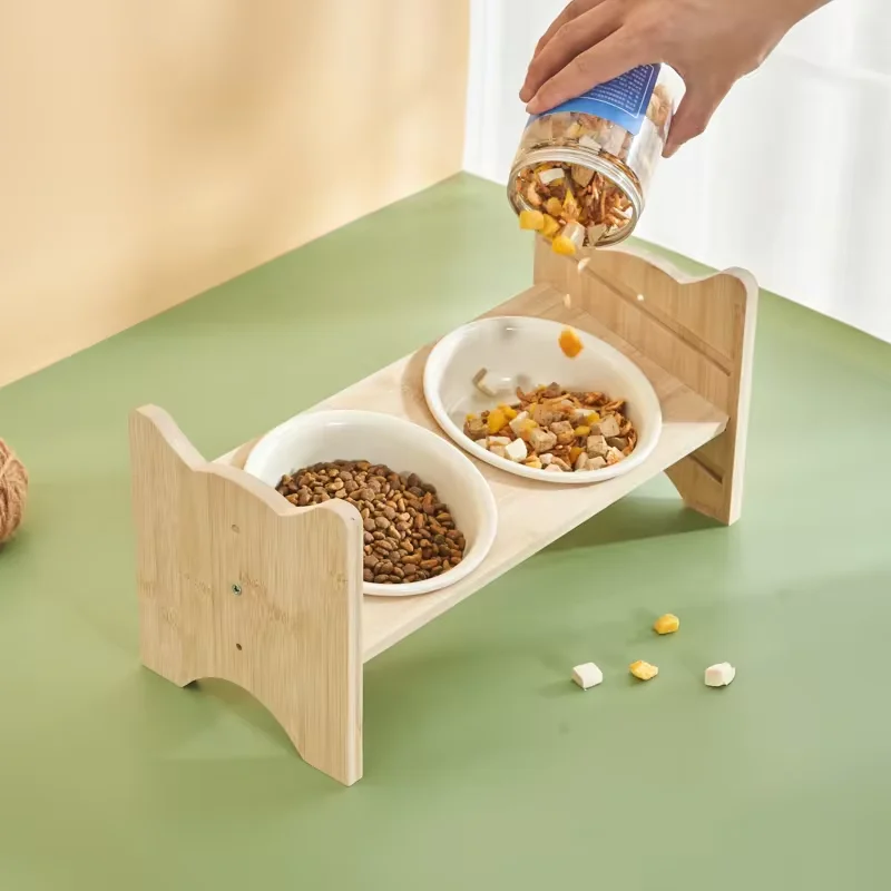 New cross-border products Cat bowl ceramic oblique mouth protection cervical vertebra cat overhead feeder pet bowls & feeders