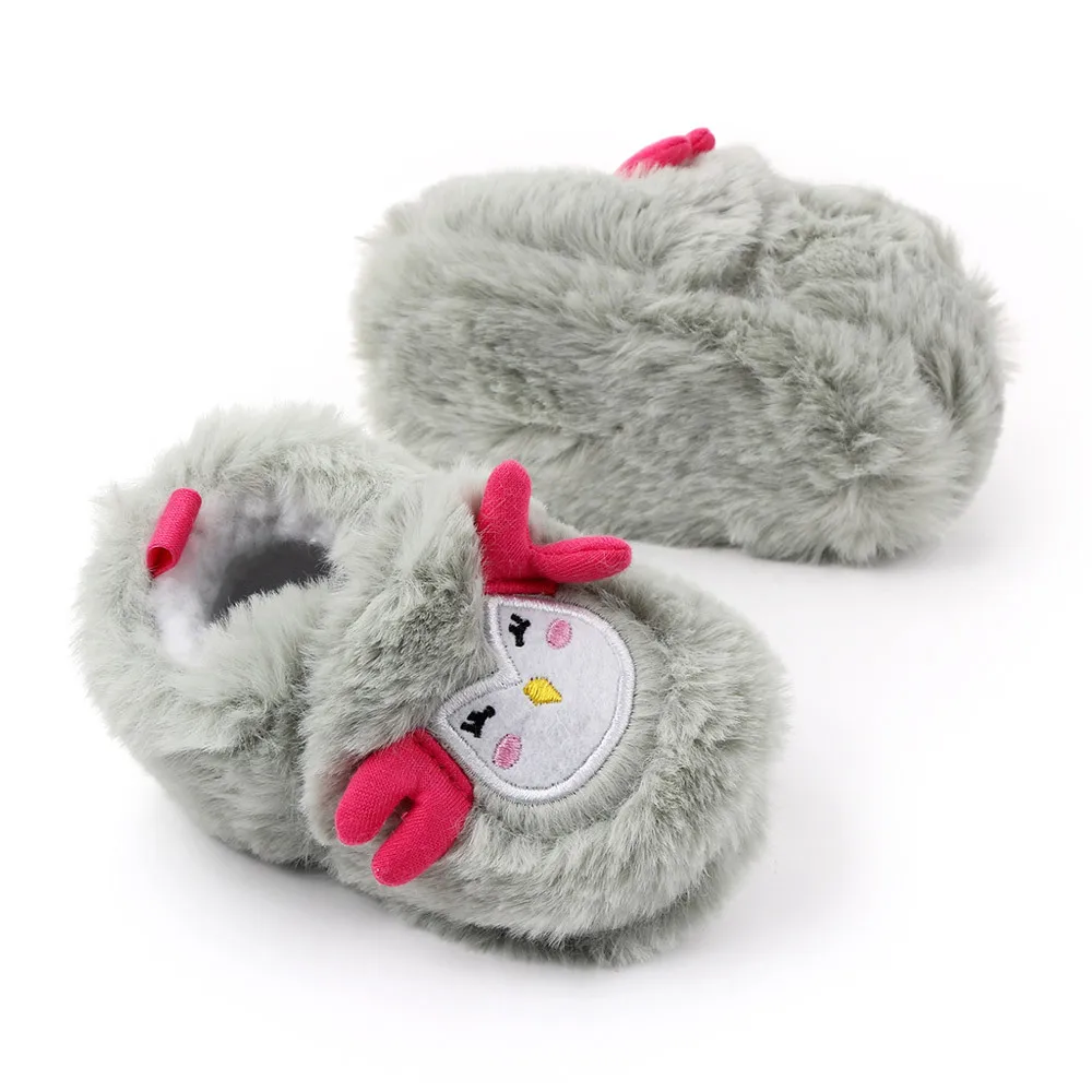 2022 Pv Velvet Cute baby  plush  slippers fur toddler kids baby slides sandals for winter