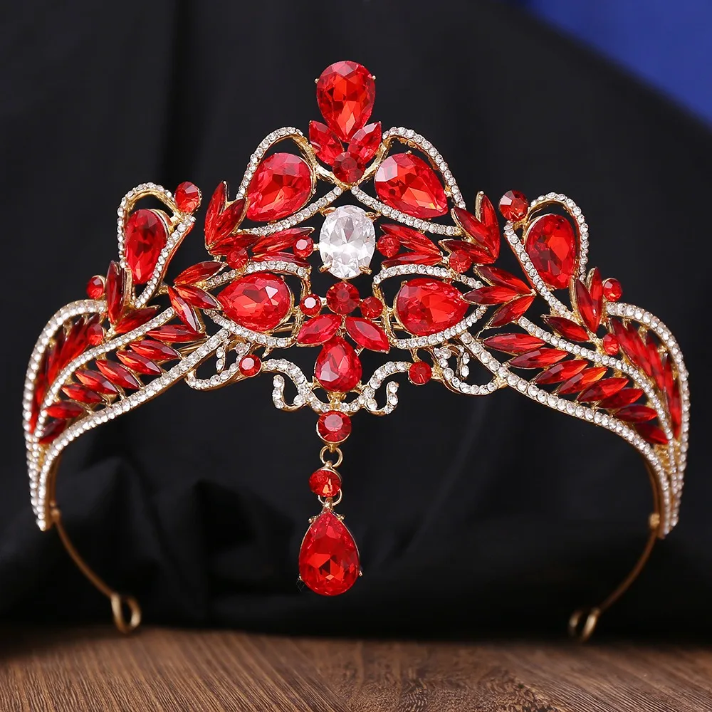 HP4705  New arrival Crystal wedding Crown Head Forehead Tiara Rhinestone Headpieces crown with drop pendant for women