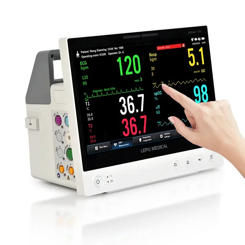 Lepu Portable Medical Multipara Touch Screen Remote Patient Monitoring Wall Mount Multi Parameter Patient Monitoring