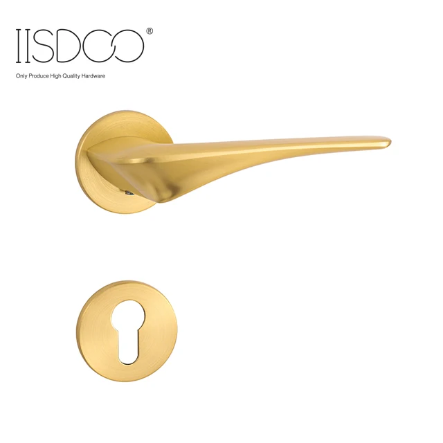 Inside interior vintage antique solid brass door handles locks lever