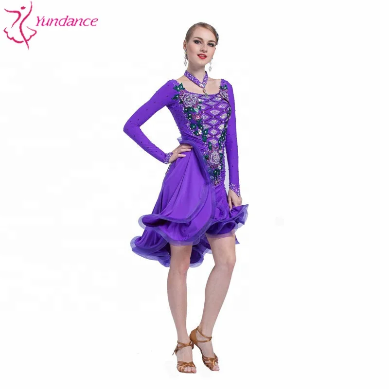 L-16513 Plus Size Sexy Latin American Dancing Dresses, Women Girls Competition Performance Dance Dress Ballroom Latin