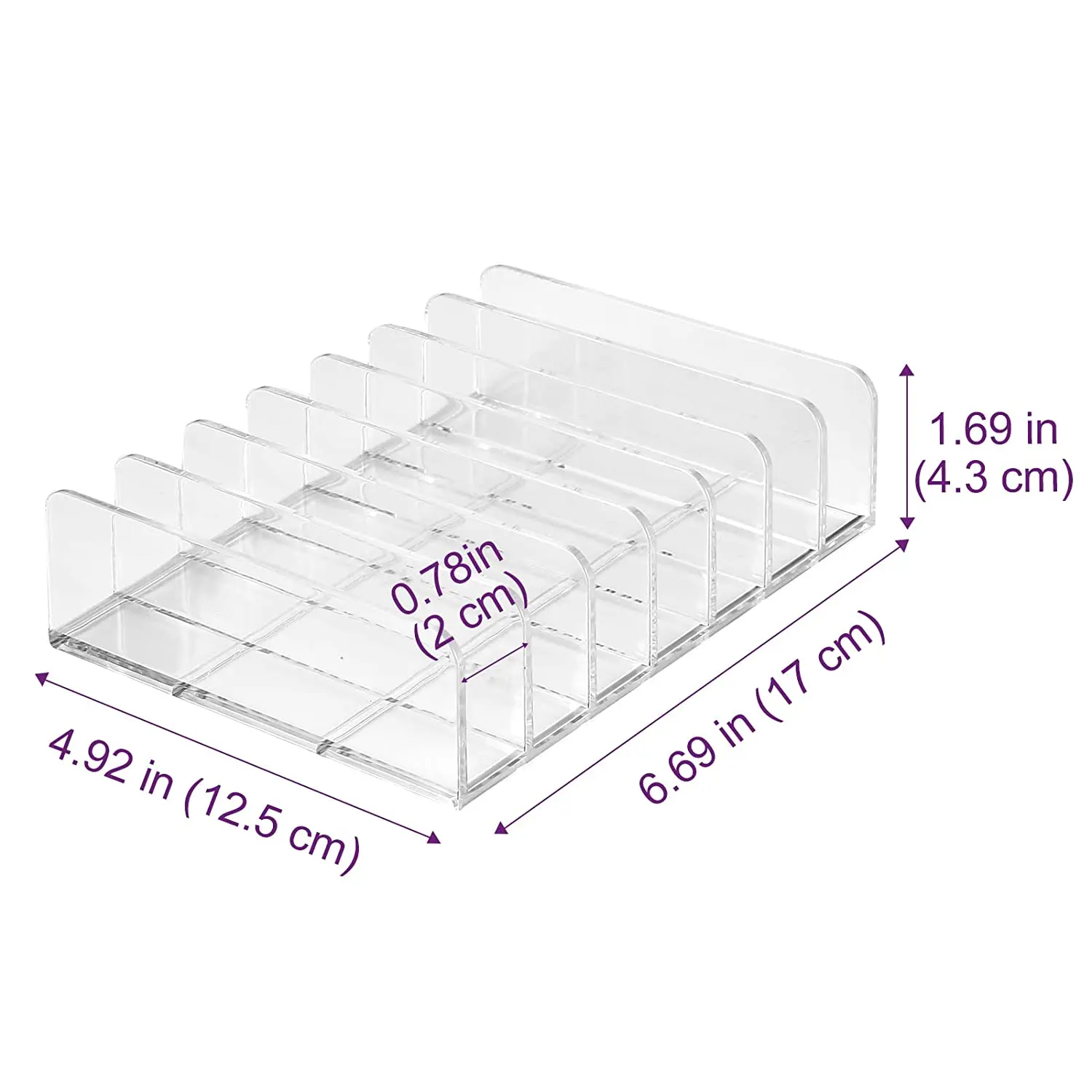 BPA-Free Plastic Eyeshadow Palette Makeup Organizer,7 Section Divided Acrylic Make Up Pallet Storage Holder Cosmetic Display