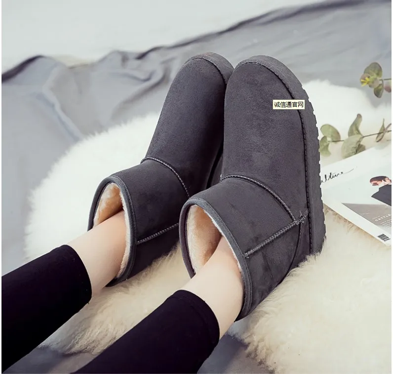 Classics Snow Sheepskin Winter Boots Mid Calf Fur Genuine Australia Lined Warm Outdoor for Women Pink Fashion