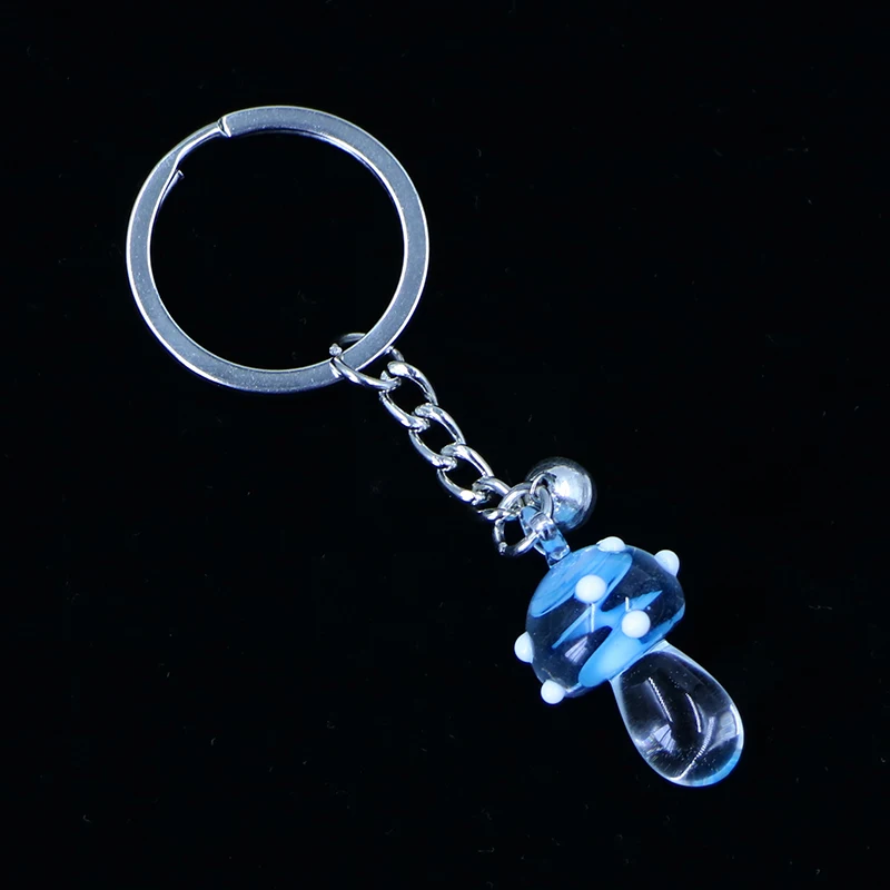 Custom Metal Keychain Colorful Murano Glass Mushroom Unisex Lampwork for  Party Occasions gift