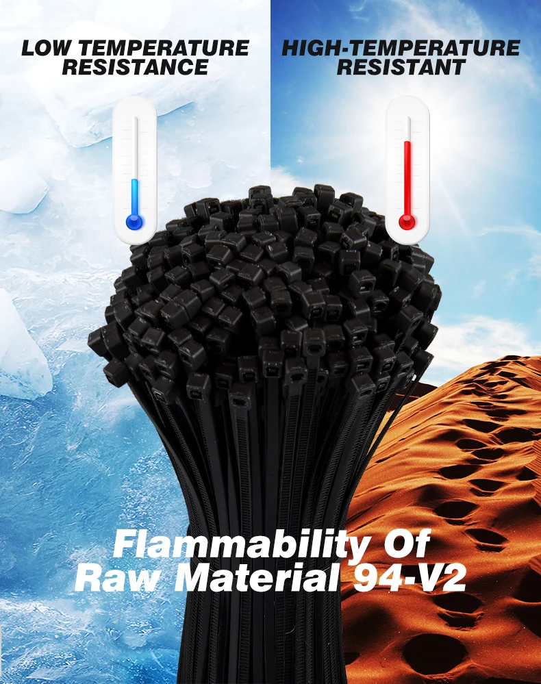 China manufacture  nylon 66 pa 66 material plastic nylon cable tie cable clamp strap wraps zip tie