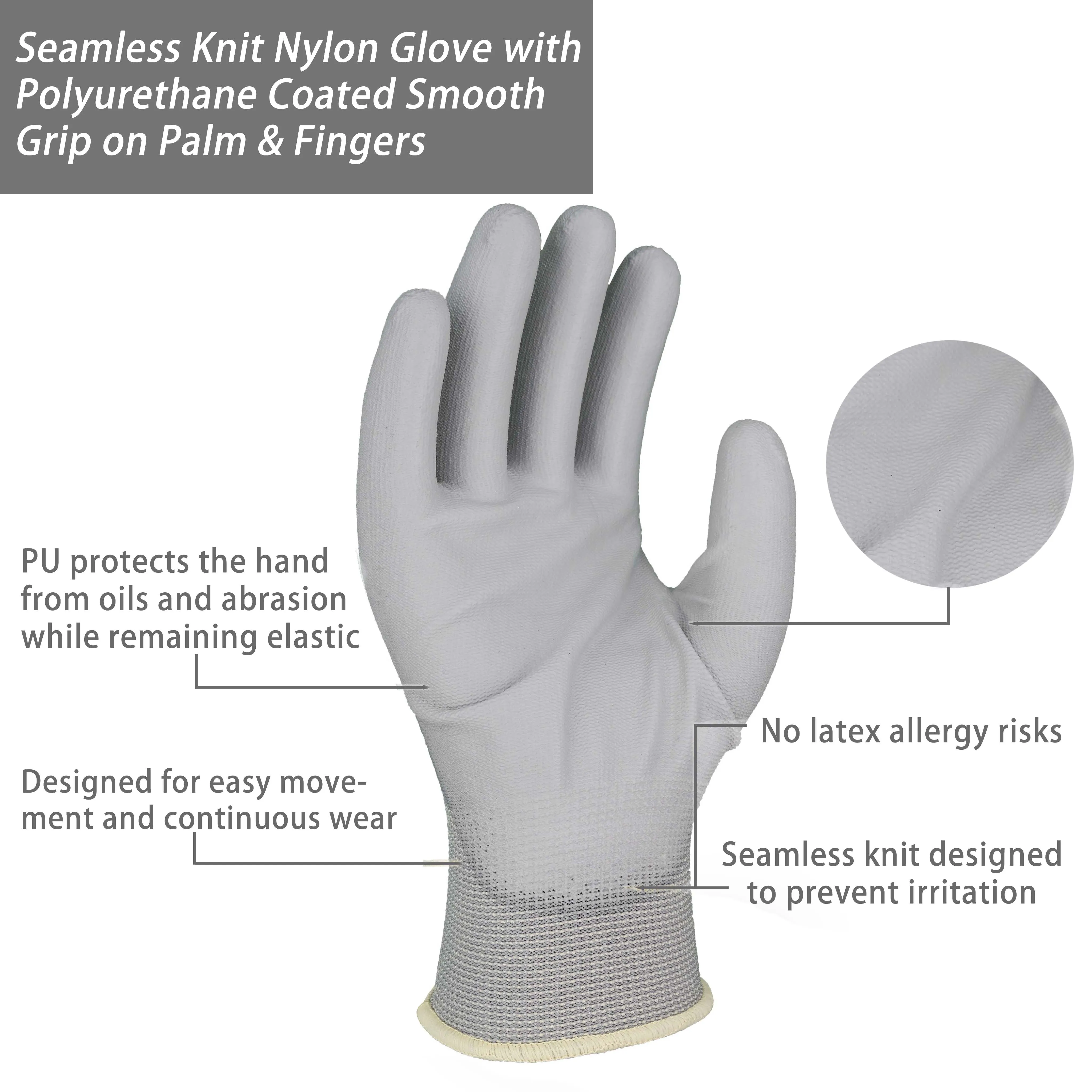 SKYEE practical tool pu coated nylon knit cotton anti cut anti slip waterproof garden gloves for digging and planting