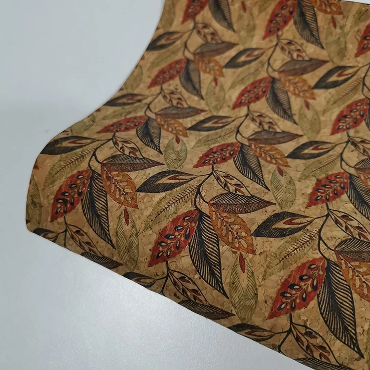 0.4mm ECO-friendly biodegradable New Printed Natural cork fabric leather