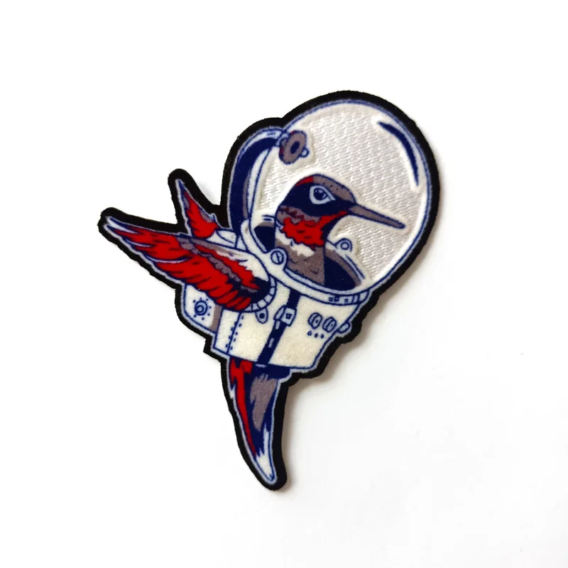 Patch Manufacturer Custom Flock Printing Heat Transfer Tatami Fabric Flocking patches Embroidered Aerospace bird Spider-Man
