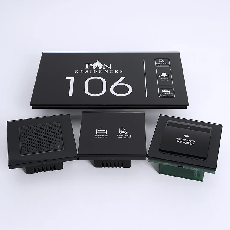 Newest Design 140*225MM Small Doorplate Smart Hotel LED Room number Displays Electronic Doorplate