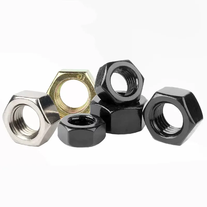 High Strangth Grade 8.8 10.9 Carbon Steel Inox Black Hexagon Nut Black Oxide DIN934 UNC UNF M10 - M42 Bige Size Hex Nut