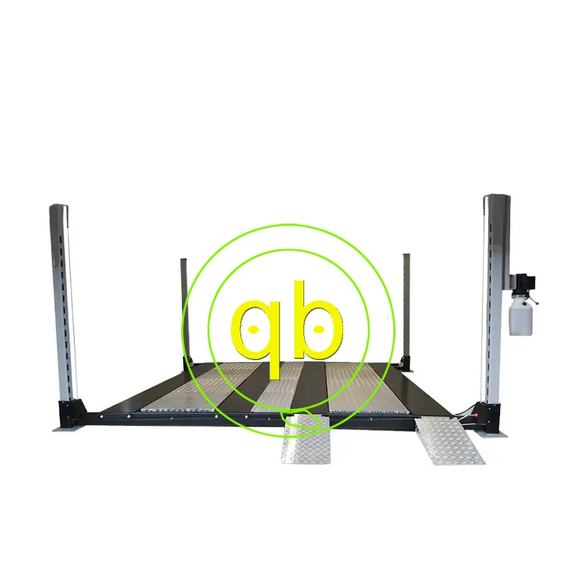 4 Four Post 2 Level Double Cars Wide Hydraulic Car Parking Lift System Vehicle Mechanical Vertical Garage Dual Stacker Equipment