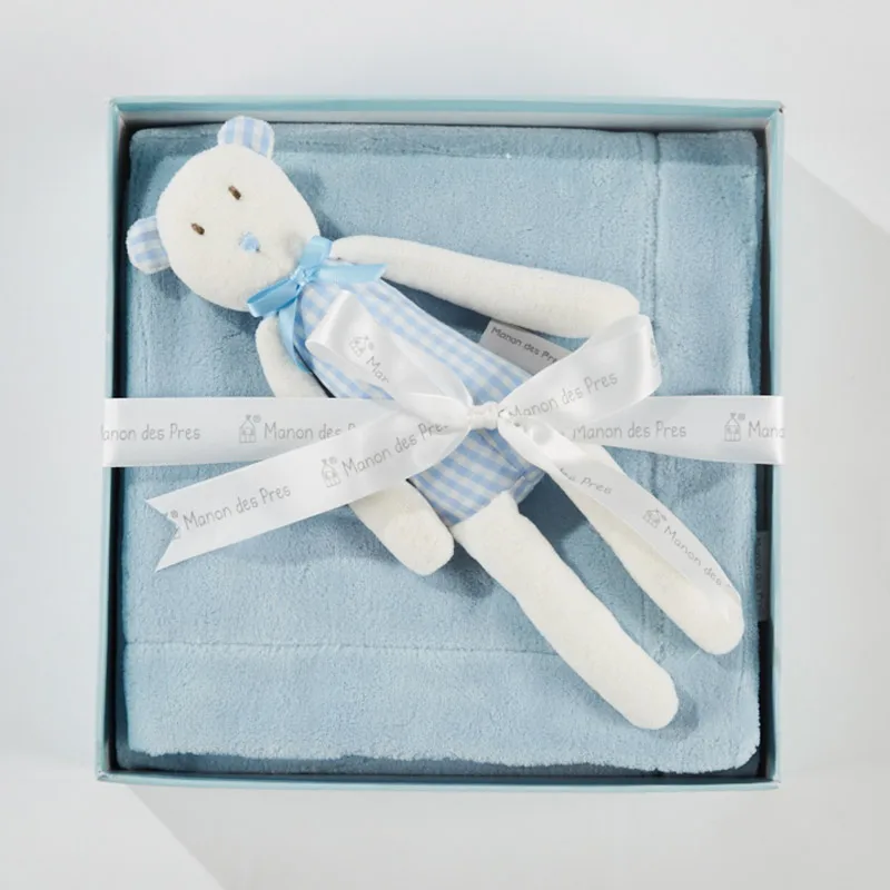 colorful custom stuffed toy newborn baby blanket gift sets