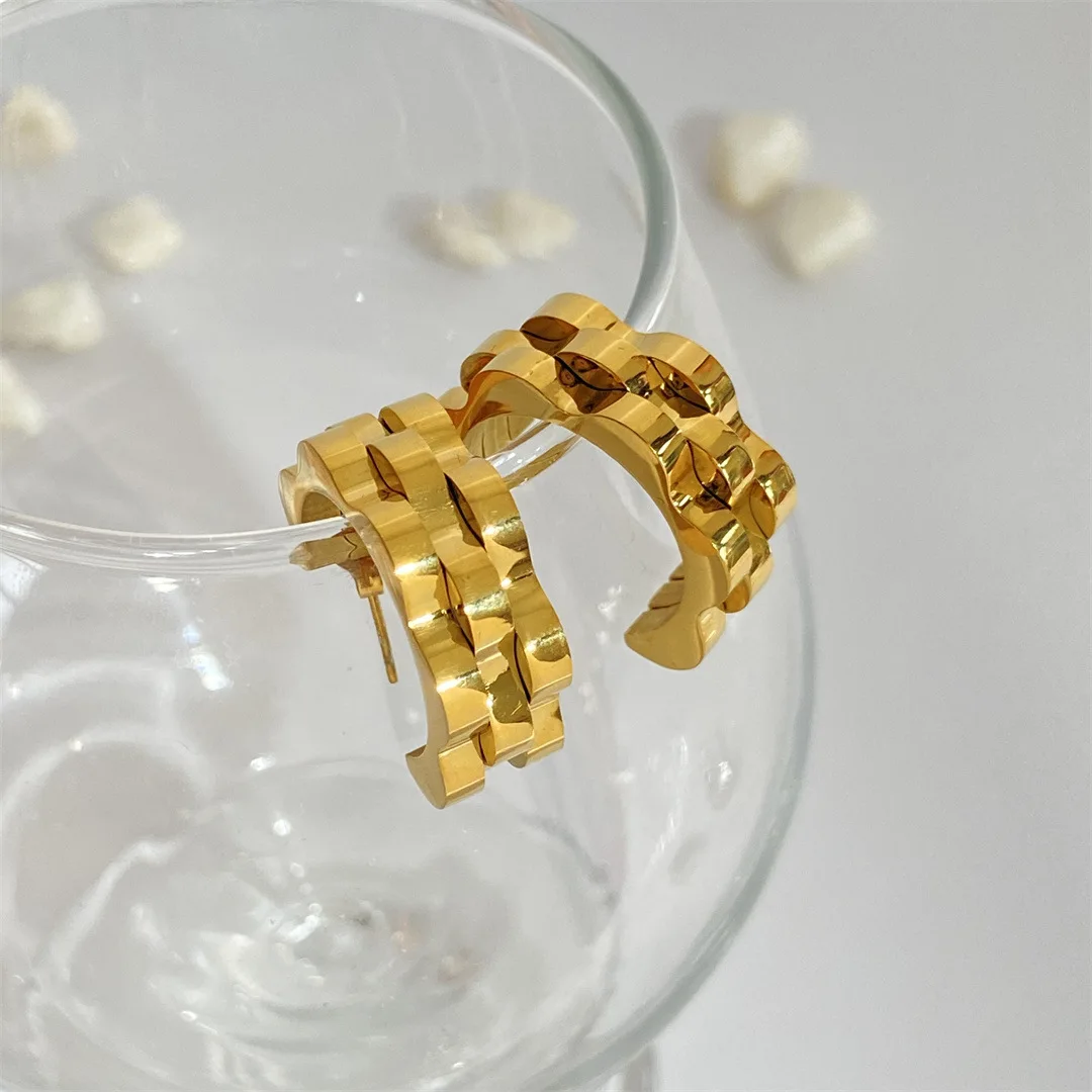 Stainless Ear rings Women Gold Earring Trendy Designs Popular Brands Wholesale Designer Inspired Earrings