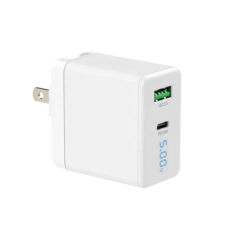 
New Design PD 18W USB C Charger Qc3.0 18W Dual Port Wall Charger Adapter 36W Mobile Charger For Iphone/Xiaomi 