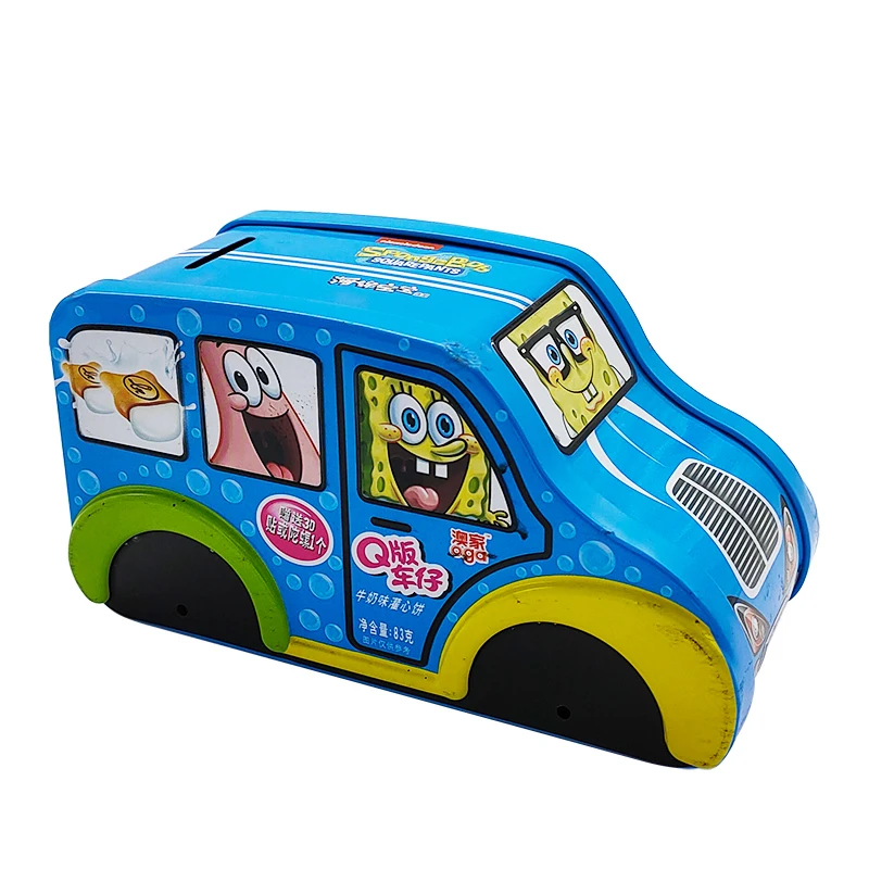 Spongebob Squarepants character toy car irregular shape  tin piggy bank