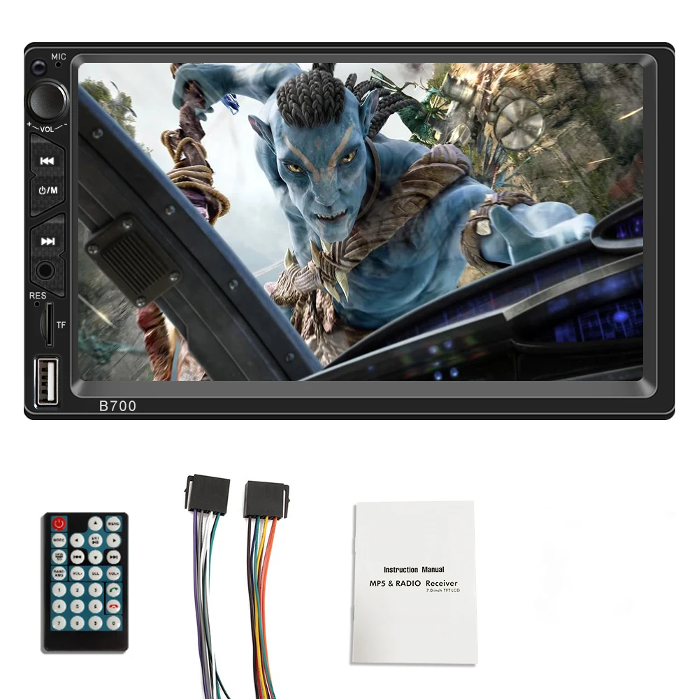  Двойные din 7 дюймов автомобиля радио mp5 mp4 плеер bT стерео mp3 сенсорный экран double deck автомобильный