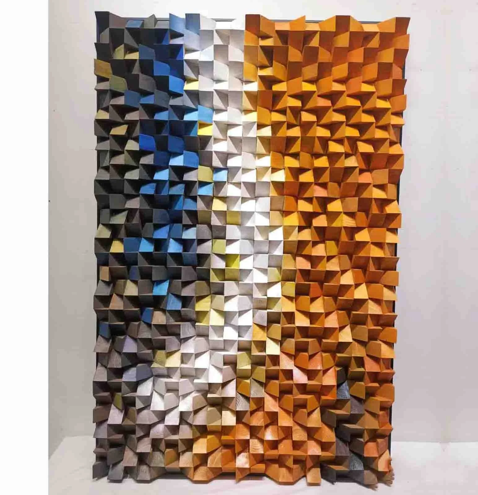 3D Handmade Wood Carving Physical Decorative Painting Living Room Sofa Background Porch Corridor Model Room Hanging Painting