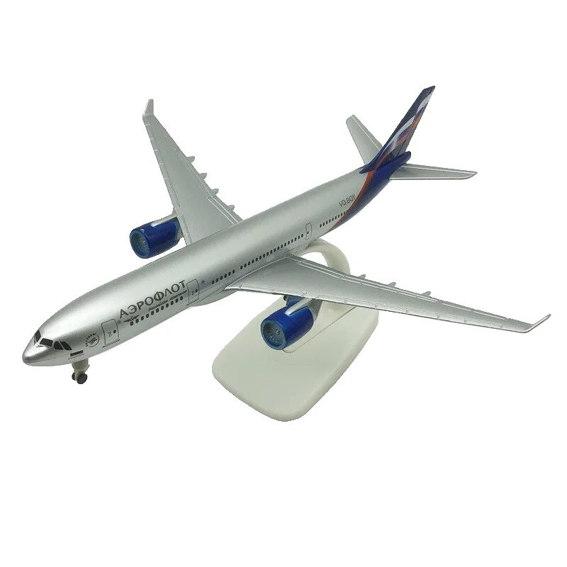 Christmas Gift & Crafts Alloy Material Scale 1:200 20cm Airbus A330 AEROFLOT Airplane Model with Wheels