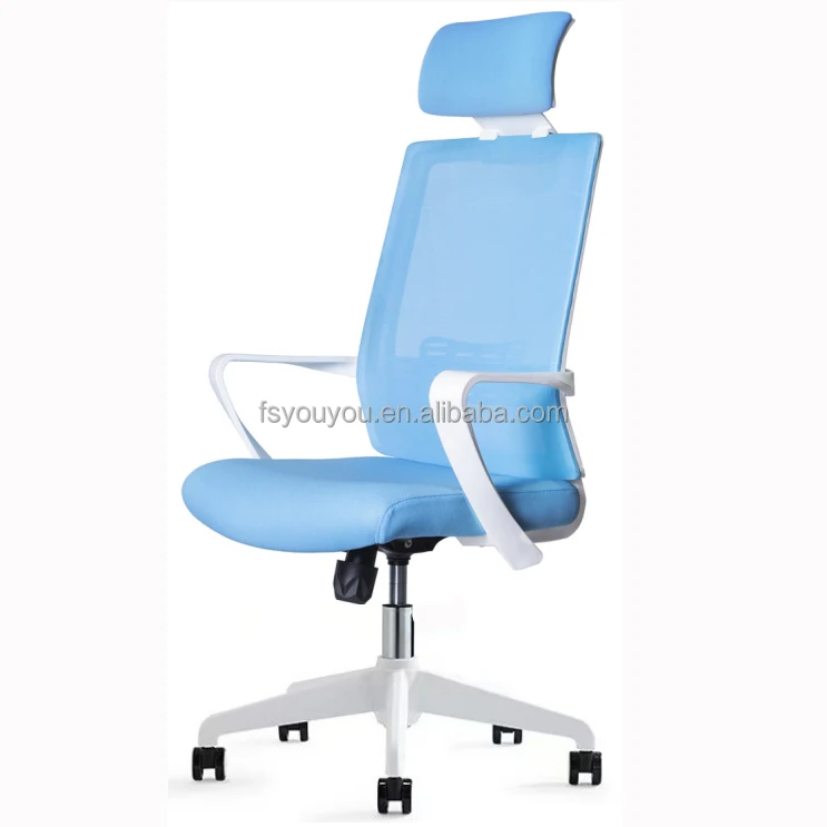 Project Solution Ergonomic High-Back Executive Boss Office Chair Modern Design White Frame Mesh Fabric Lift Chair