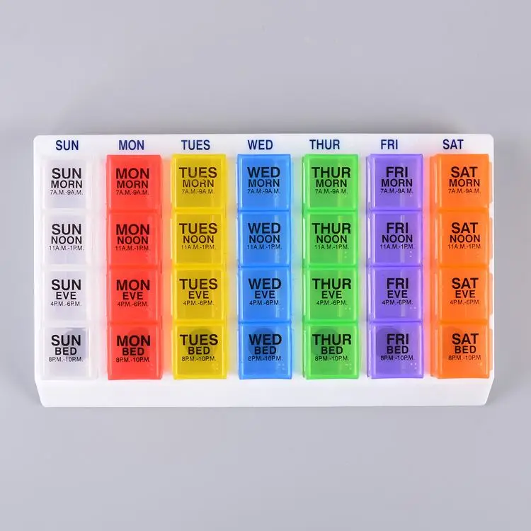 MM-PB070 Cheap Price Mini Plastic 7 day Plastic Pill Box Organizer Compartment Pill Box Outdoor Portable Pill Box