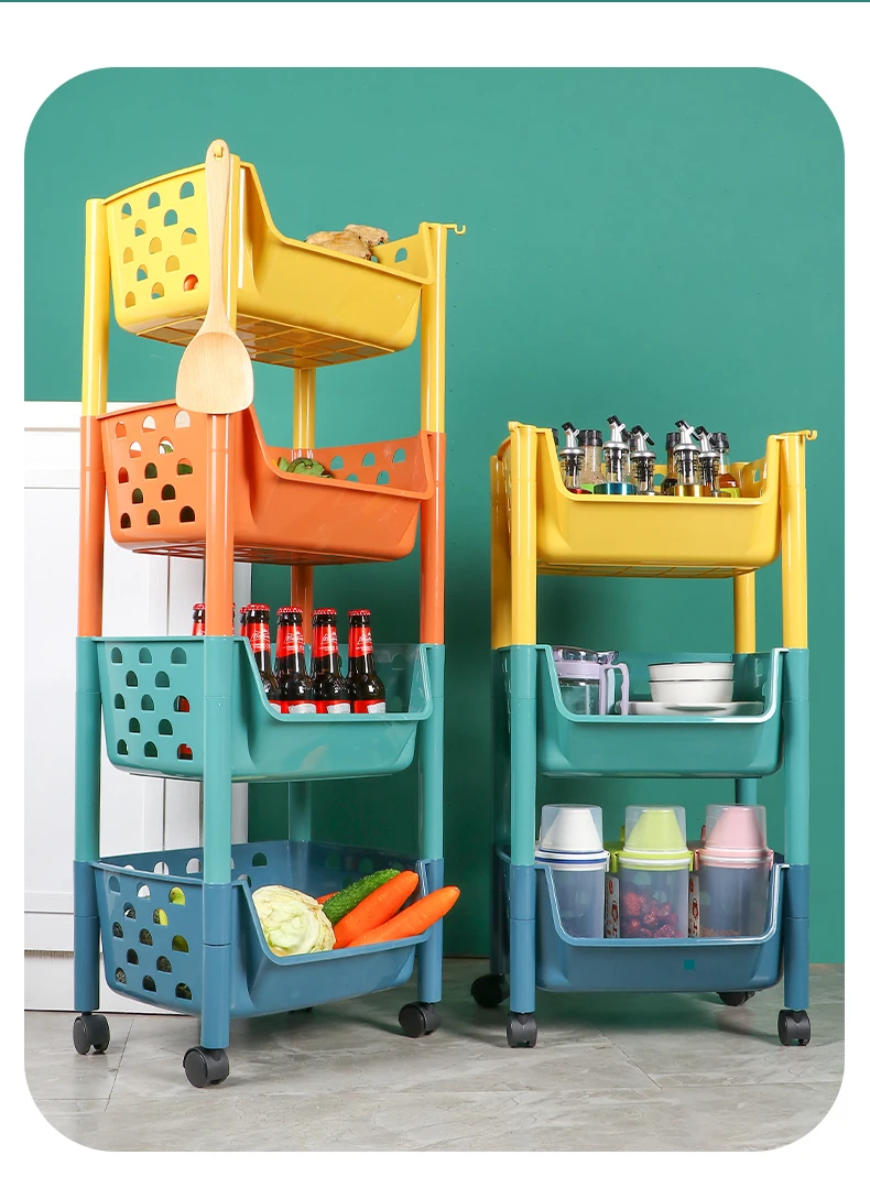 Multifunction Removable 4 Layer Storage Holders Colorful Bookshelf Kids Toy Shelf Baby Storage Toy Rack Bookcase Plastic 