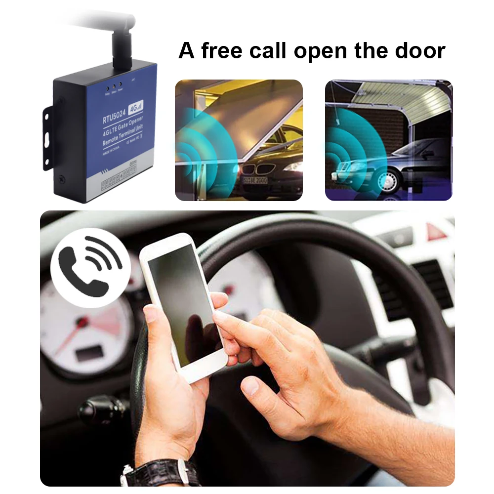 RTU5024 4G LTE SMS Free Call Door Access Wireless Remote Control Gate Garage Door Opener Automatic Gsm Relay Gsm Gate Opener