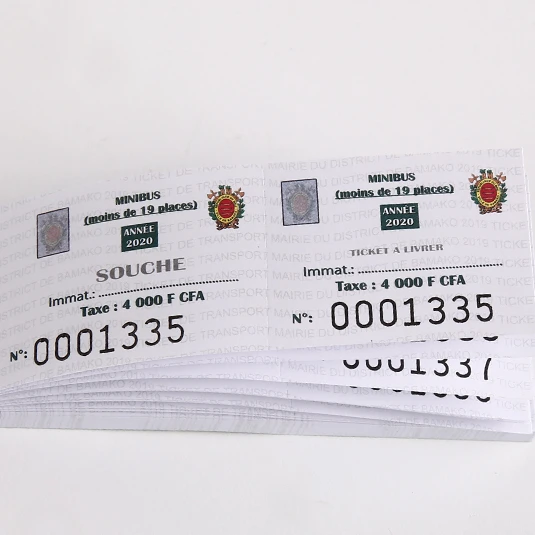 high quality Perforated line security printing coupon